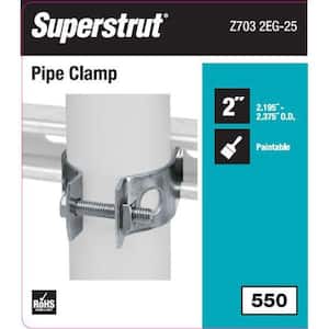 2 in. Universal Strut Pipe Clamp - Silver Galvanized