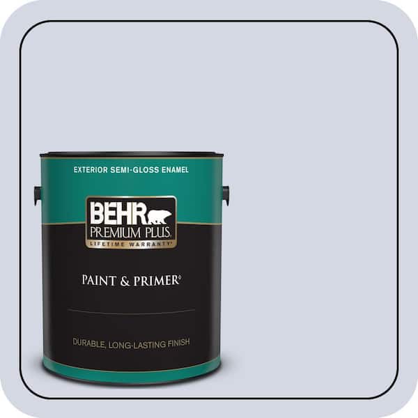 BEHR PREMIUM PLUS 1 gal. #S540-1 So Blueberry Semi-Gloss Enamel Exterior Paint & Primer
