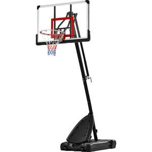 10-12.3 ft. Adjustable Height Portable Basketball Hoop Basketball System with Basketball Hoop LED Lights
