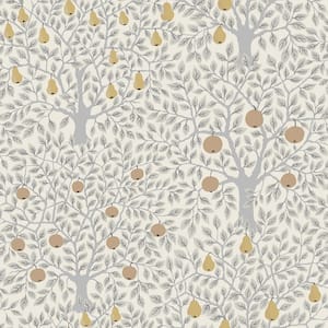 Pomona Light Grey Fruit Tree Paper Strippable Roll (Covers 56.4 sq. ft.)