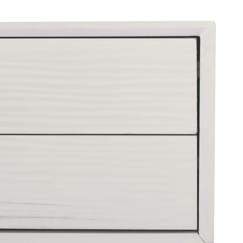 White Wood and Metal Hallway Table with Storage