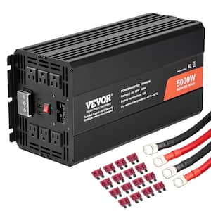 Modified Sine Wave Inverter 5000-Watt Power with 6 AC Outlets 2 USB Port 1 Type-C Port LCD Display