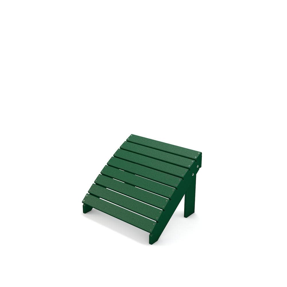 Frog Furnishings Adirondack Green Recycled Plastic Outdoor Ottoman