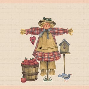 Falkirk Dandy II Red Yellow Scarecrow Country Peel and Stick Wallpaper Border