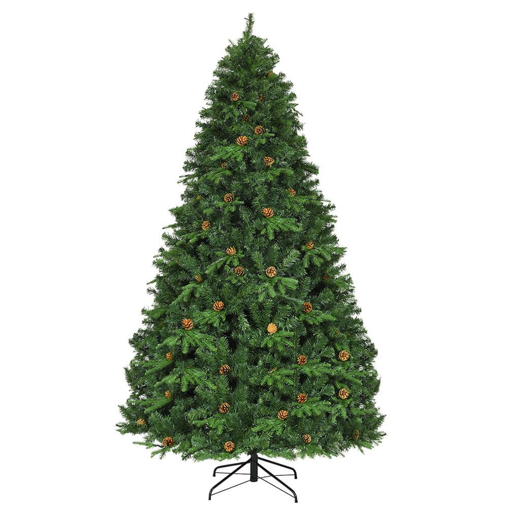 8ft Pre-lit Artificial Pine Christmas Tree with Warm White LED Lights