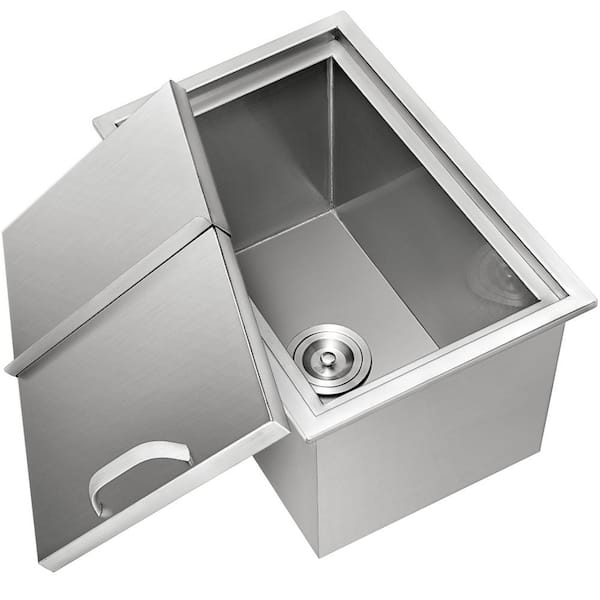 VEVOR 121.5 Qt. Drop in Ice Chest with Sliding Cover 27 in. x 18 in. x 21 in. Stainless Steel Ice Bin for Dinner Party