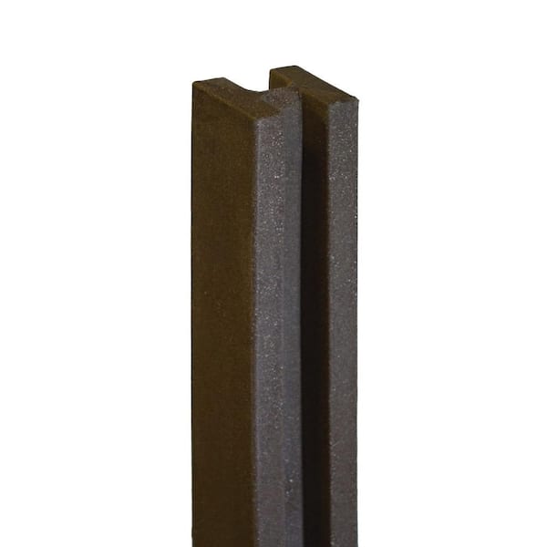 SimTek 5 in. x 5 in. x 8-1/2 ft. Dark/Walnut Brown Composite Fence Line Post