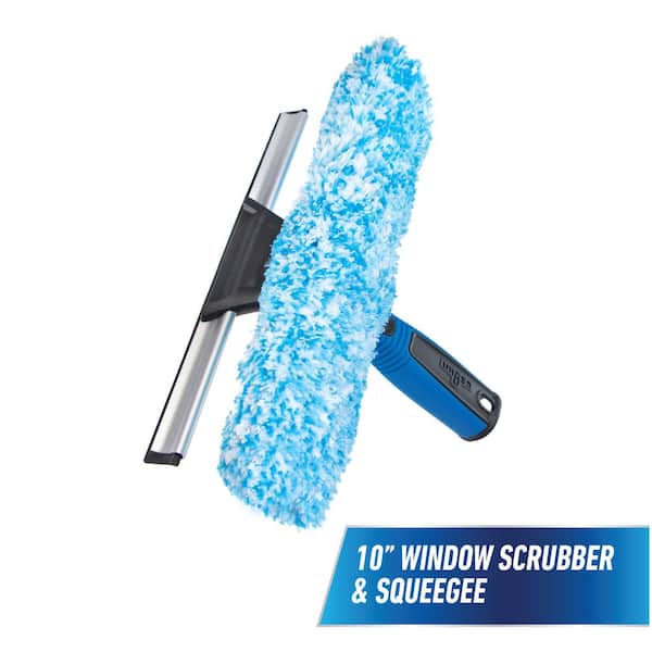 Unger 10 in. 2-in-1 Window Cleaner Squeegee & Scrubber Combi
