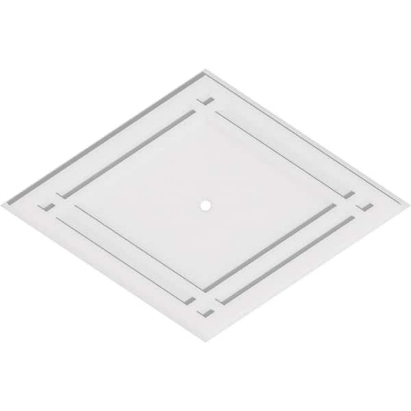 Ekena Millwork 40 in. W x 26-5/8 in. H x 1 in. ID x 1 in. P Diamond Architectural Grade PVC Contemporary Ceiling Medallion