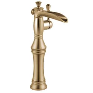 Cassidy Open Channel Spout Single Hole Single Handle Vessel Sink Faucet in Brushed Gold
