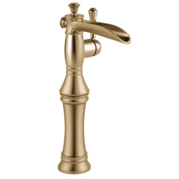 Delta Cassidy Open Channel Spout Single Hole Single Handle Vessel Sink Faucet in Brushed Gold
