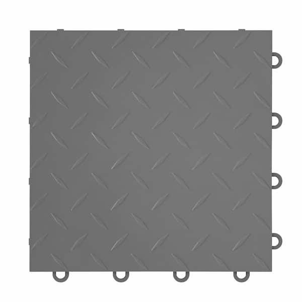 Nitro Diamond 3/8 in. Garage Tiles, Graphite, 12 in. x 12 in., 52-Pack, Covers 52 sq. ft., Interlocking Floor Tiles