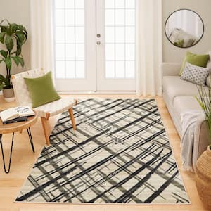 Jester Black 5 ft. x 8 ft. Abstract Area Rug