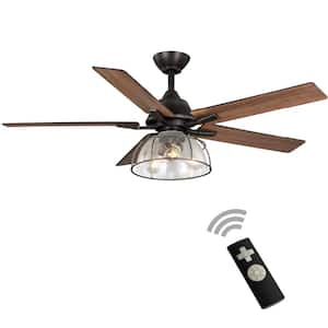 Casun 52 in. LED Indoor Aged Iron Ceiling Fan with Remote Control and Light Kit