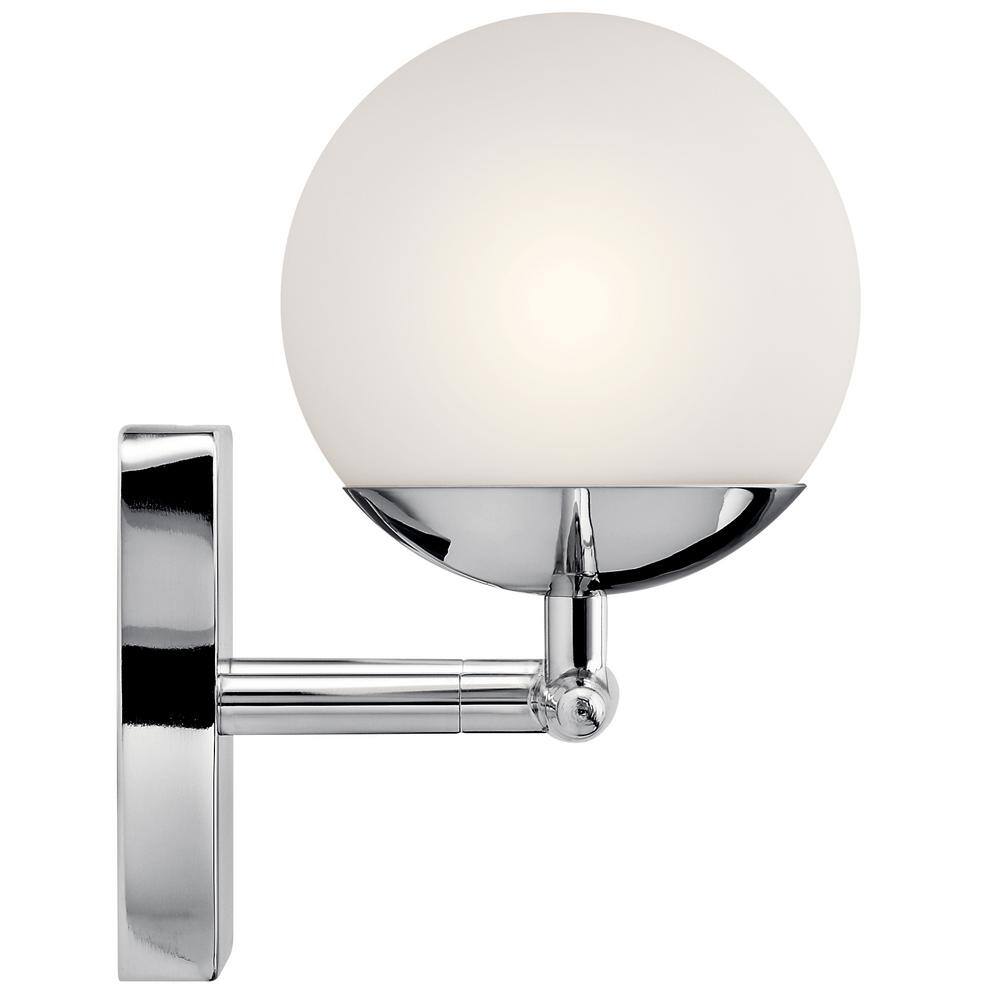 Jasper 16.5'' Chrome and White Globe Vanity Light