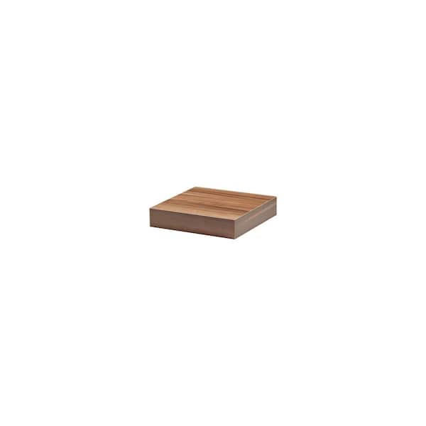 Dolle BIG BOY 9.8 in. x 9.8 in. x 2 in. Walnut MDF Floating Decorative Wall Shelf with Brackets