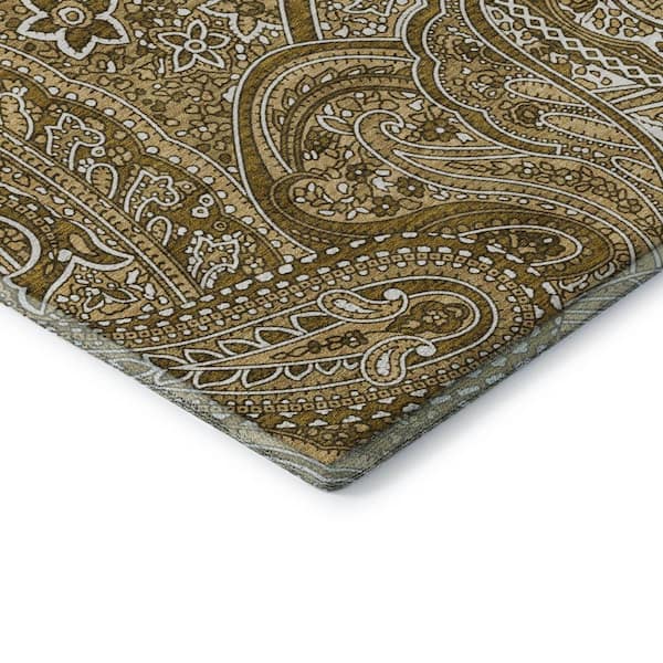 Mayfield Premium Machine Washable Indoor/Outdoor Geometric AMF623 Brown 1 ft. 8 in. x 2 ft. 6 in. Area Rug