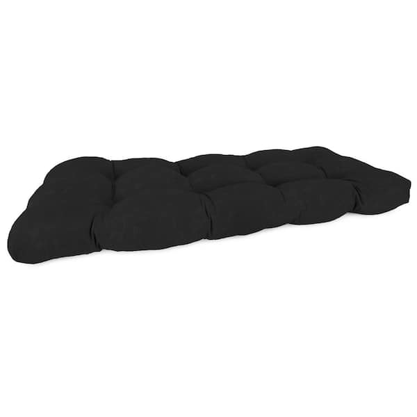Jordan Manufacturing 43 in. W x 19 in. D x 5 in. T Rectangular Outdoor Wicker Bench Cushion in Canvas Black