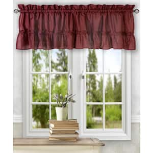 Stacey 13 in. L Polyester/Cotton Ruffled Filler Valance in Merlot