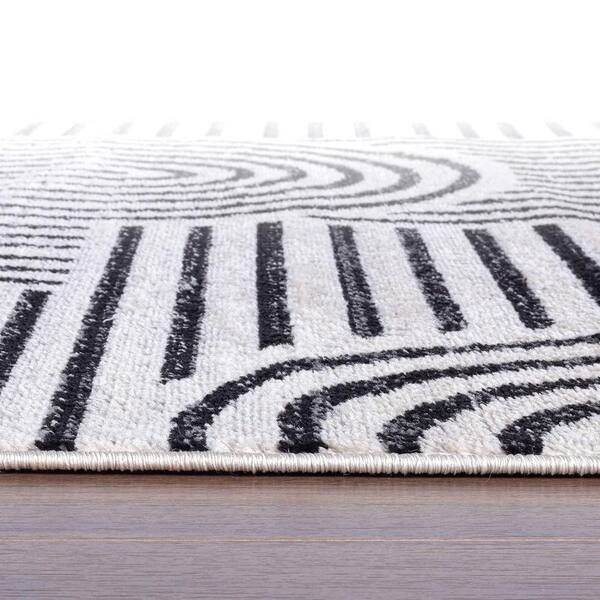 Bohemian Stripe Arch Design Cream 2 ft. x 7 ft. Runner Rug