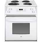 27 in. 3.0 cu. ft. Drop-In Electric Range with Self-Cleaning Oven in White