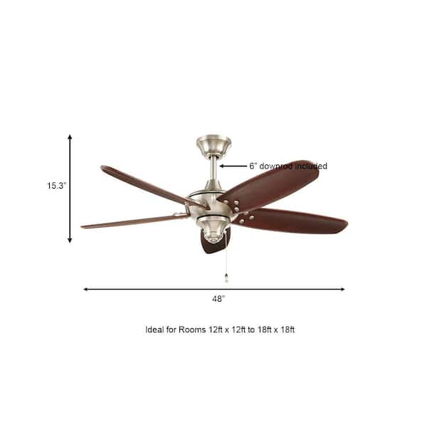 Home Decorators Collection Altura 48 In Indoor Outdoor Brushed Nickel Ceiling Fan With Downrod And Reversible Motor Light Kit Adaptable 51747 - Home Decorators Altura Light Kit