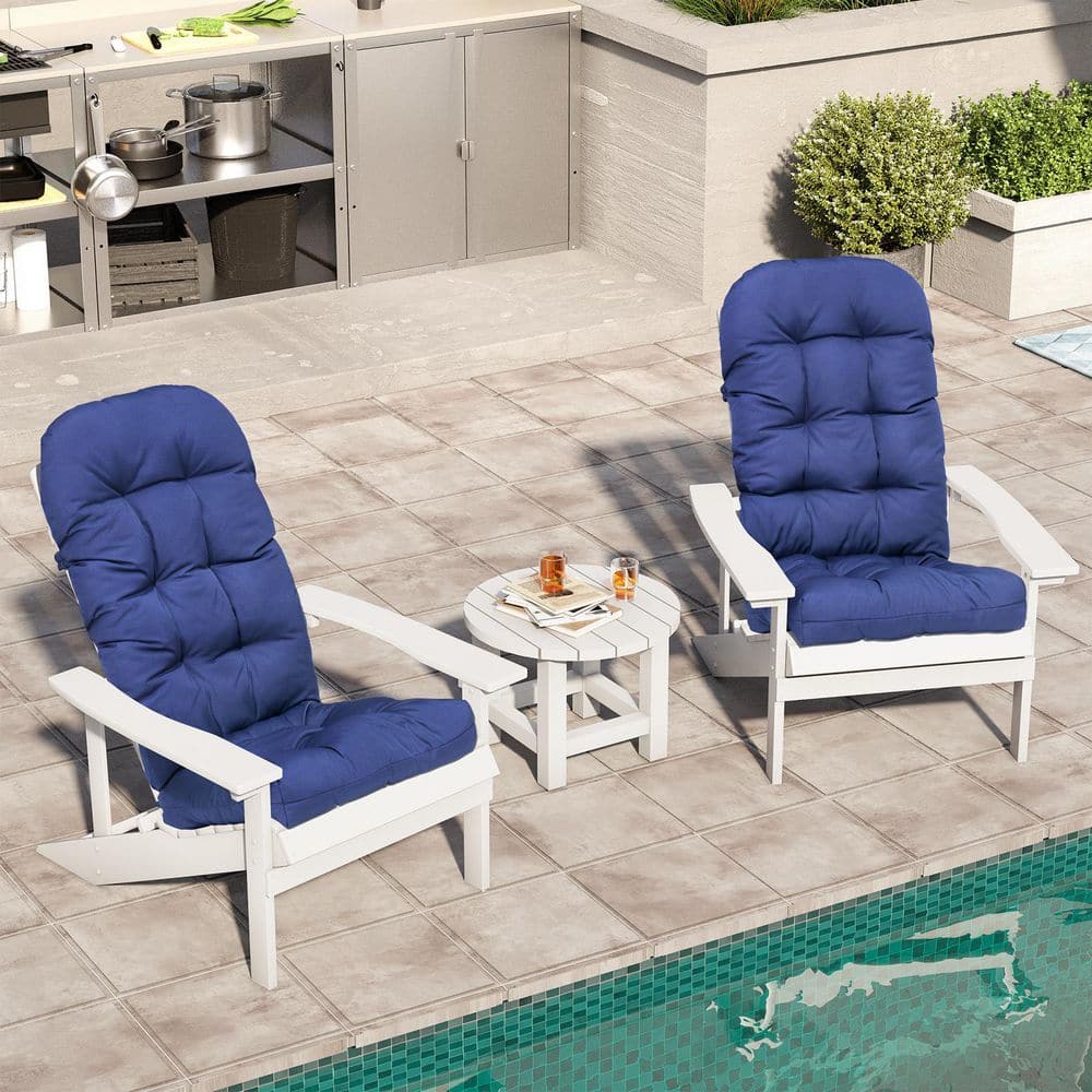 50 in. x 20 in. x 4 in. 2-Pieces Patio Adirondack Chair Cushions w/ Ties Replacement Outdoor Chair Cushion in Dark Blue price history on PriceWatchPro