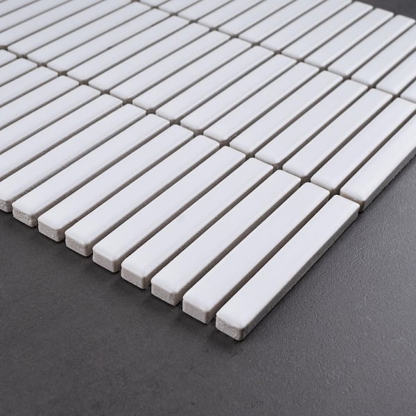 MOLOVO Porcetile Matte White 11.2 in. x 11.91 in. Stacked
