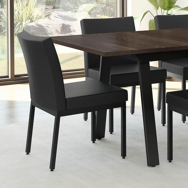 Perry Black Faux Leather / Black Metal Dining Chair (Set of 2)