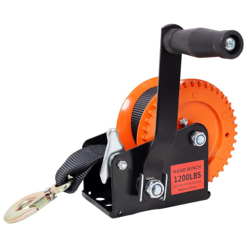 Black Steel Shell Two-Way Ratchet Hand Crank Winch with 32.8.ft Blue Strap, 4.1:2.4:1 Gear Ratio, 2500-lb Max Tow price history on PriceWatchPro