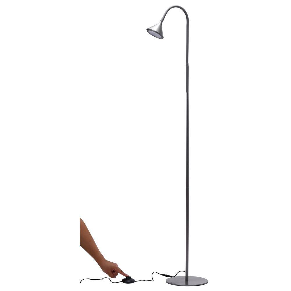 Arcadian 58" Adjustable Black Minimalist LED Floor Lamp