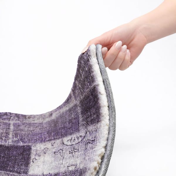 Dream Shag Premium Machine Washable Abstract ADS631 Purple 2 ft. x 7 ft. Runner Rug