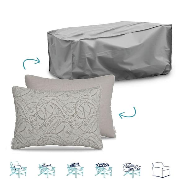 Unbranded Pillow-To-Cover 16 in. x 24 in. Fantasia Parchment/Cast Silver Pillow Chaise Lounge Cover