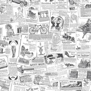 Newspaper Vinyl Strippable Roll Wallpaper (Covers 56 sq. ft.)