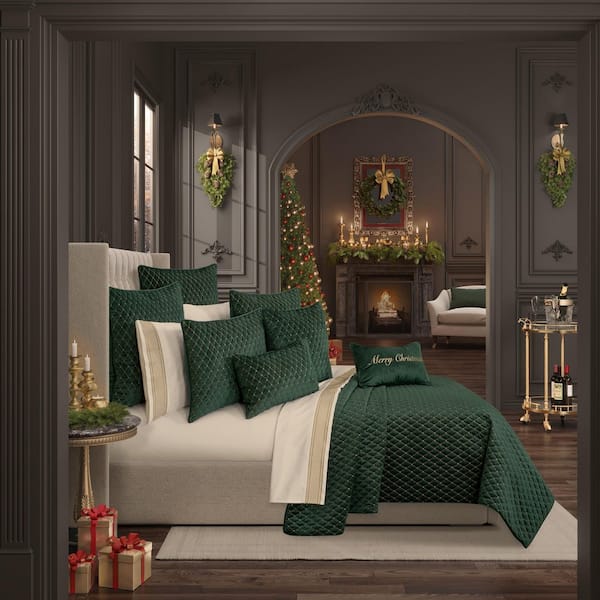 Unbranded Gabriel Evergreen Polyester King/Cal King 3-Piece Quilt Set