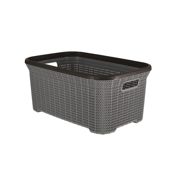 SUPERIO 40 l Grey Plastic Laundry Basket 026 The Home Depot