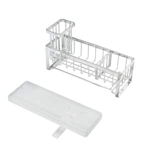 Stainless Steel Sponge Holder and Sink Caddy for Kitchen Sink and Countertop Storage, Silver (1-Pack)