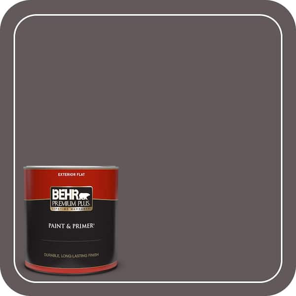 BEHR PREMIUM PLUS 1 qt. #T14-10 Coffee Bar Flat Exterior Paint & Primer