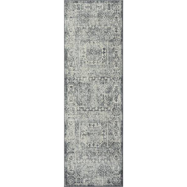 Tayse Rugs Tuscany Oriental Gray 2 ft. x 8 ft. Indoor Runner Rug