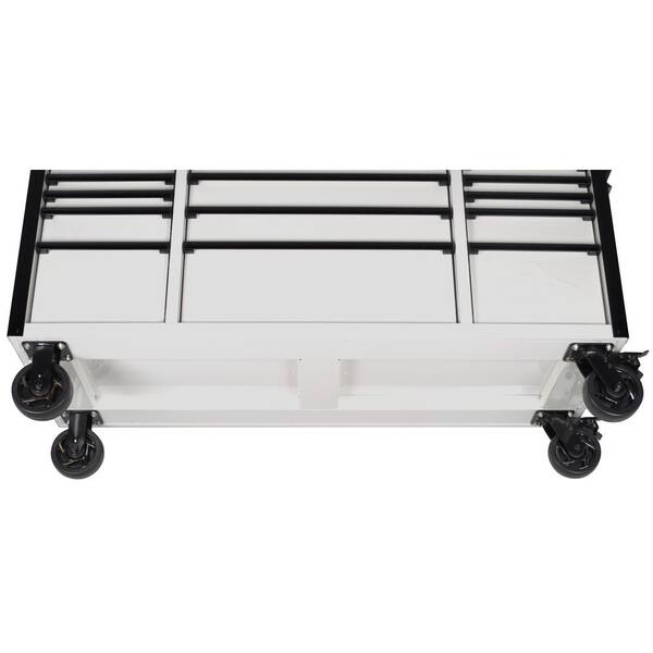 Husky - Tool Storage 61 in. W x 23 in. D Heavy Duty White Mobile Workbench Tool Chest