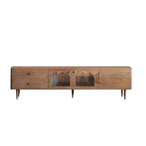 Brown Color TV Stand Fits TV's Up To 65 in. with Storage Function