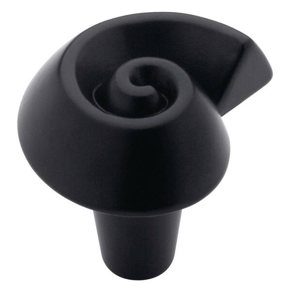 Liberty Spiral 1-1/4 in. (32mm) Matte Black Round Cabinet Knob