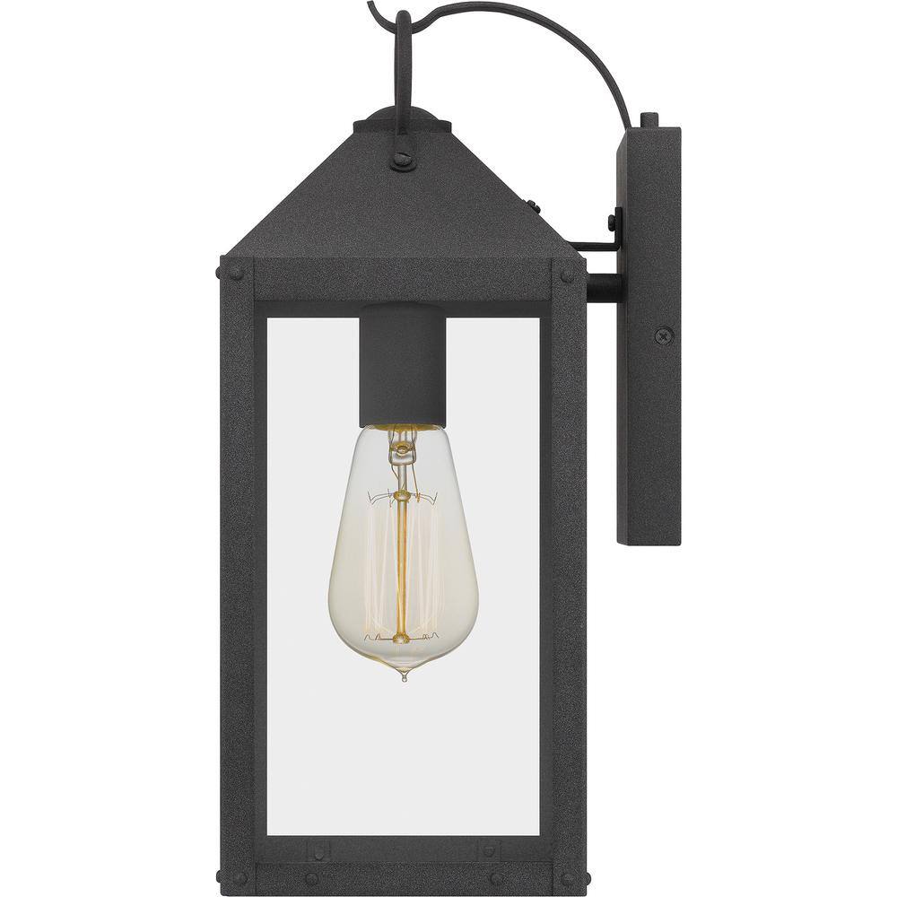 Thorpe 15" Mottled Black Metal Outdoor Wall Sconce