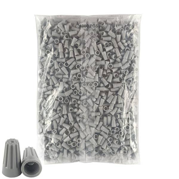 Lukyamzn 1000PCS Electrical Wire End Connector Ribbed Caps, Small Twist-on Wire Nut and 22-14 AWG HS P1 Type Screw Terminal, Grey