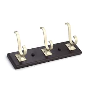27 Espresso Hook Rail with 6 Oil Rubbed Bronze Hooks - Hook Rails - High &  Mighty