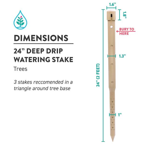 Deep Drip For 1/4 in. Tubing Drip Irrigation Watering Stake 24 in. H 1 pk Deep Drip For 1/4 in. Tubing Drip Irrigation Watering Stake 24 in. H 1 pk