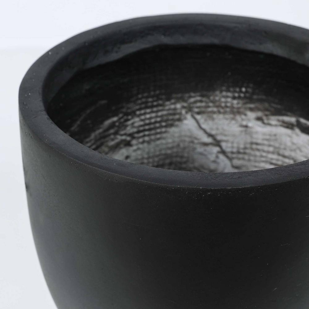 Black Round Magnesium Oxide Outdoor Planter