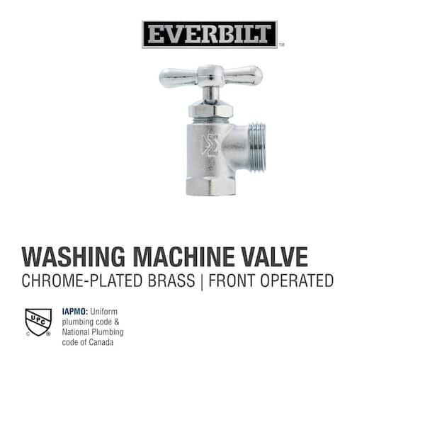 1/2 in. FIP x MHT Chrome-Plated Brass Washing Machine Valve 1/2 in. FIP x MHT Chrome-Plated Brass Washing Machine Valve