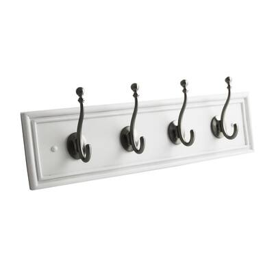 Cottage 20 in. L White with Satin Nickel Hook Rail
