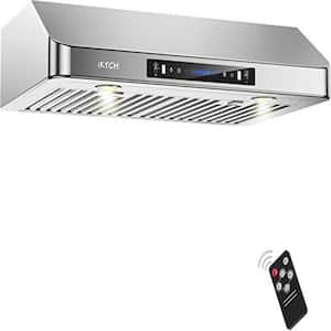 36 in. 900 CFM Ducted Insert Range Hood in Stainless Steel with Gesture Control with light